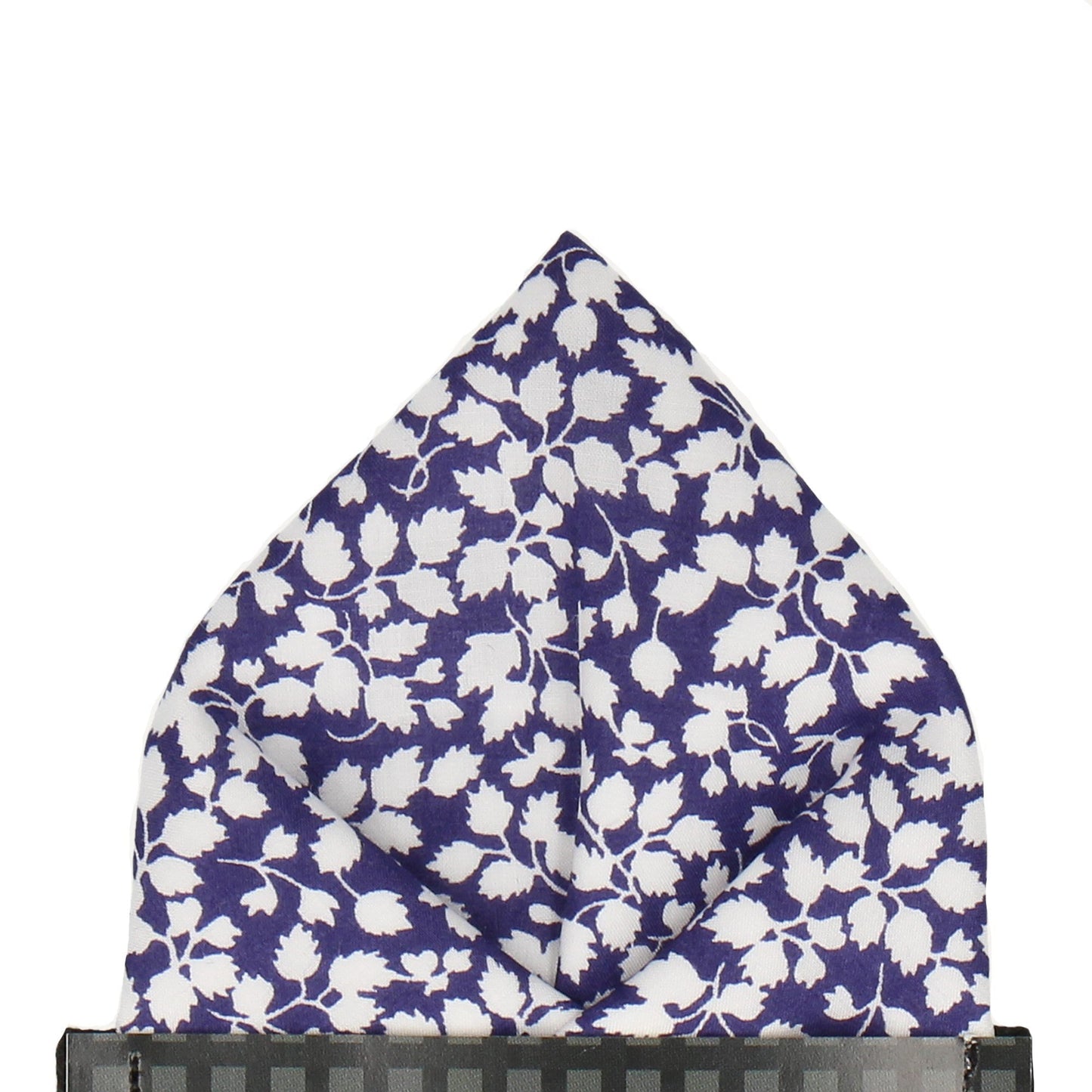 Glenjade Navy Blue Liberty Cotton Pocket Square - Pocket Square with Free UK Delivery - Mrs Bow Tie