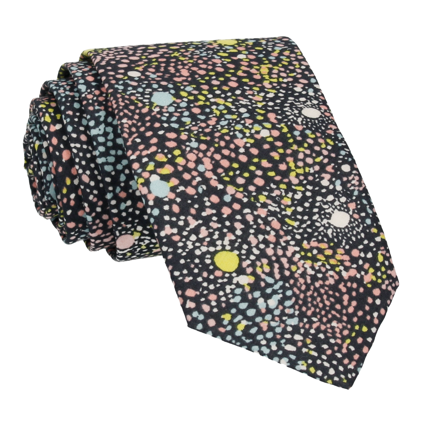 Multi Dots Polka Sky Liberty Cotton Tie - Tie with Free UK Delivery - Mrs Bow Tie