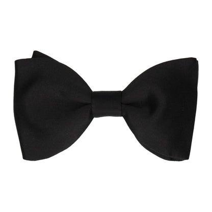 Plain Solid Black Satin Bow Tie - Bow Tie with Free UK Delivery - Mrs Bow Tie