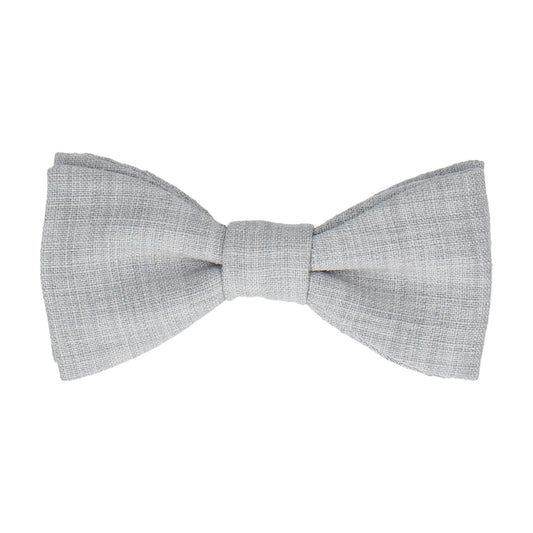 Pale Grey Textured Cotton Linen Bow Tie - Bow Tie with Free UK Delivery - Mrs Bow Tie