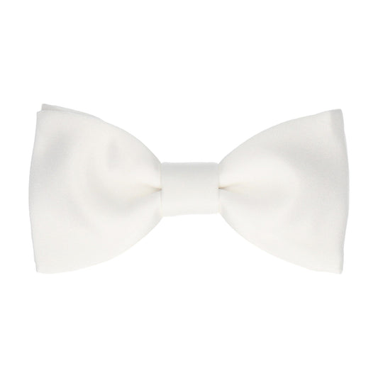 Solid Plain White Satin Bow Tie - Bow Tie with Free UK Delivery - Mrs Bow Tie