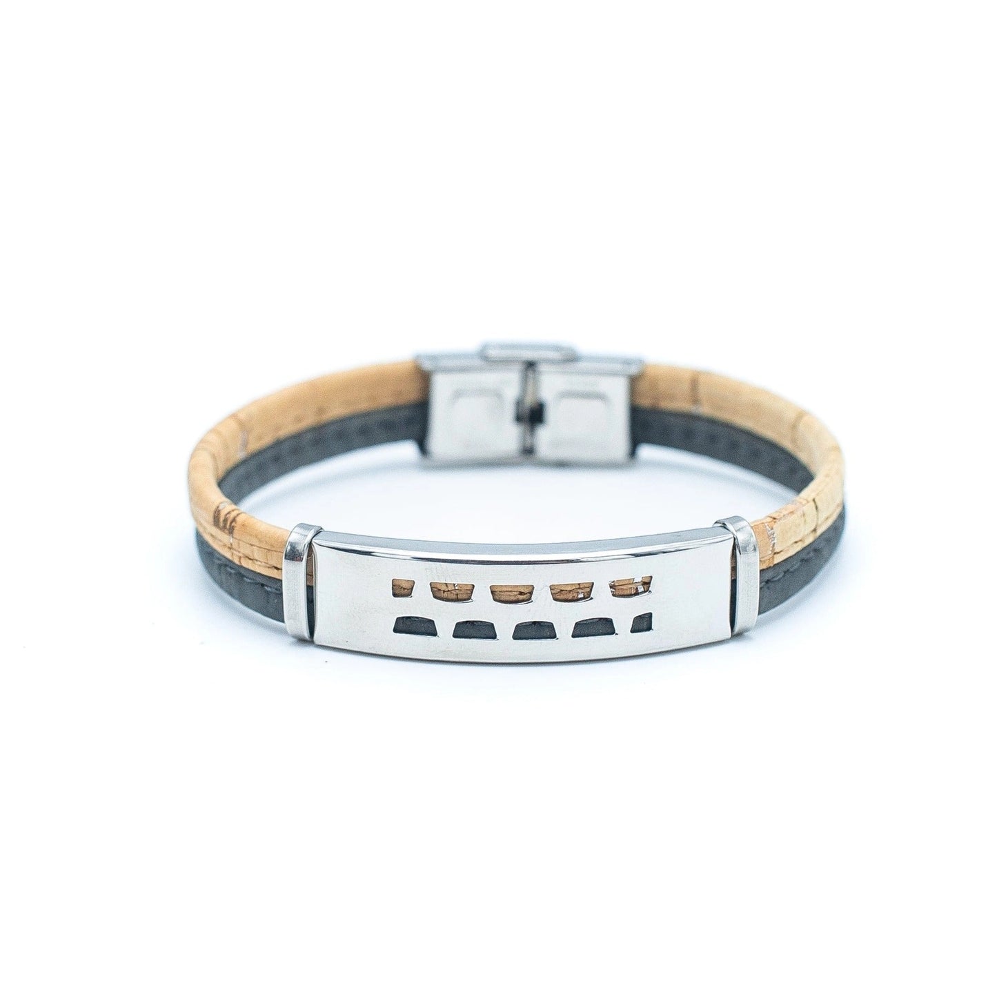 Steel & Cork Bracelet (Grey)