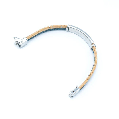 Steel & Cork Bracelet (Grey)