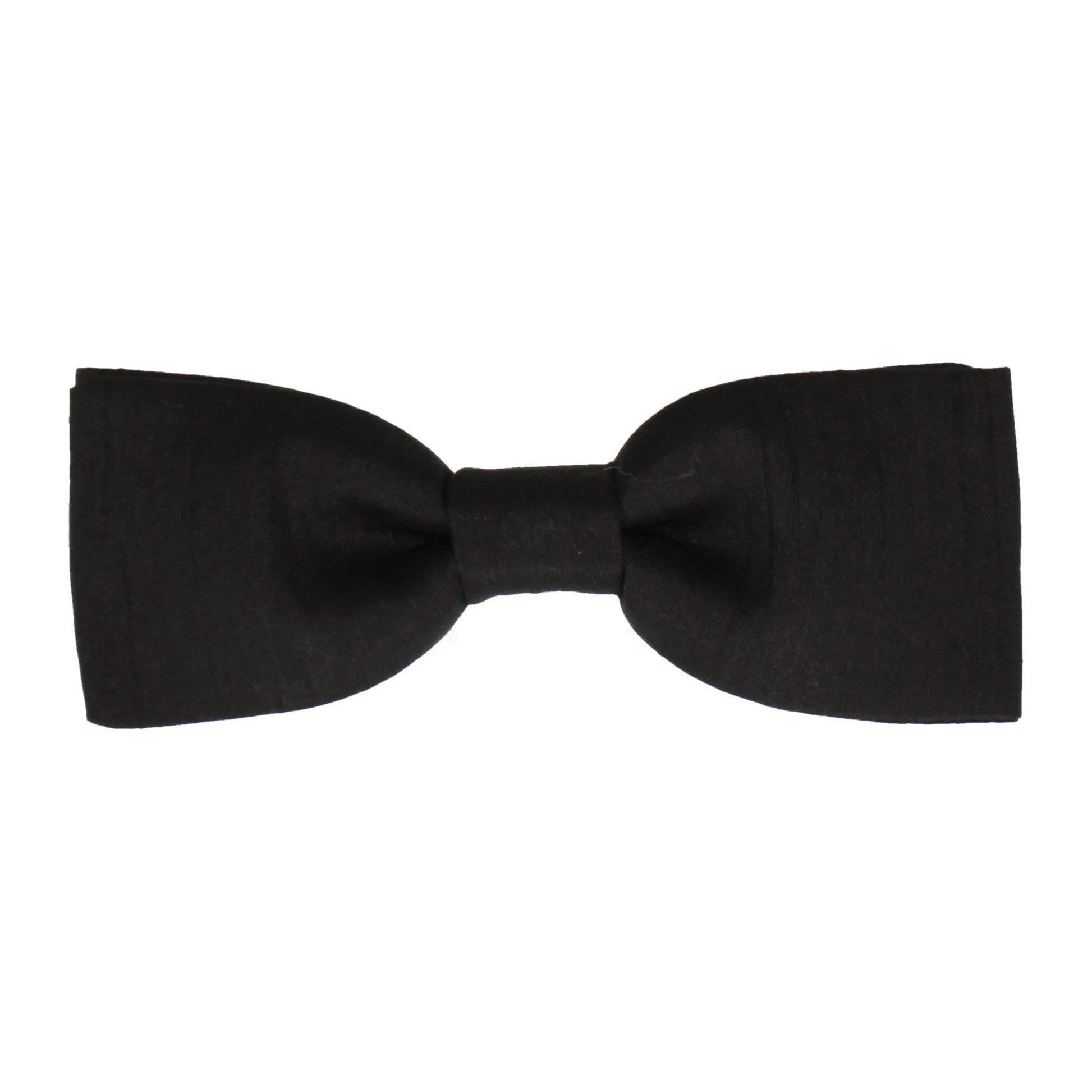 Black Faux Silk Bow Tie - Bow Tie with Free UK Delivery - Mrs Bow Tie