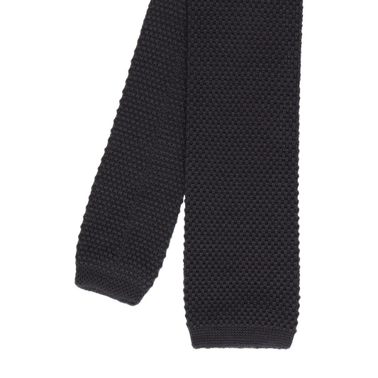 Knitted Tie in Charcoal - Tie with Free UK Delivery - Mrs Bow Tie