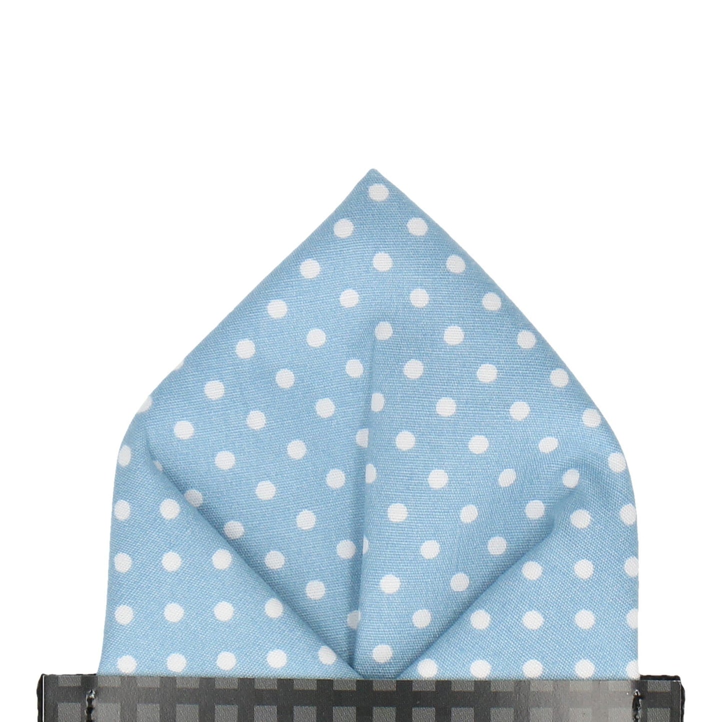 Dusty Blue Polka Dots Pocket Square - Pocket Square with Free UK Delivery - Mrs Bow Tie