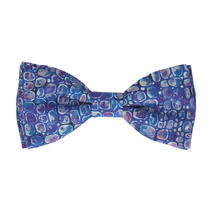 Indigo Pebbles Morris Liberty Cotton Bow Tie - Bow Tie with Free UK Delivery - Mrs Bow Tie