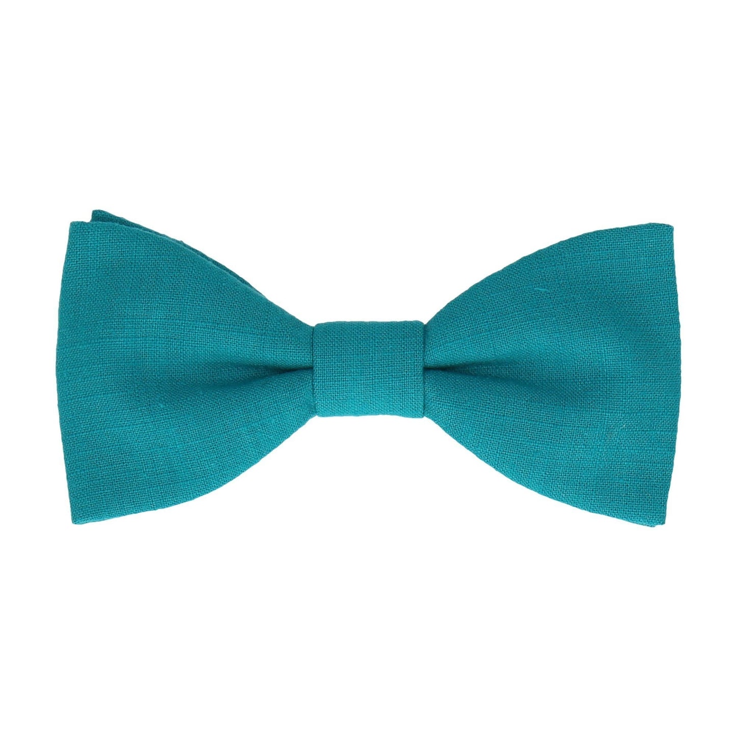 Turquoise Plain Textured Cotton Bow Tie - Bow Tie with Free UK Delivery - Mrs Bow Tie