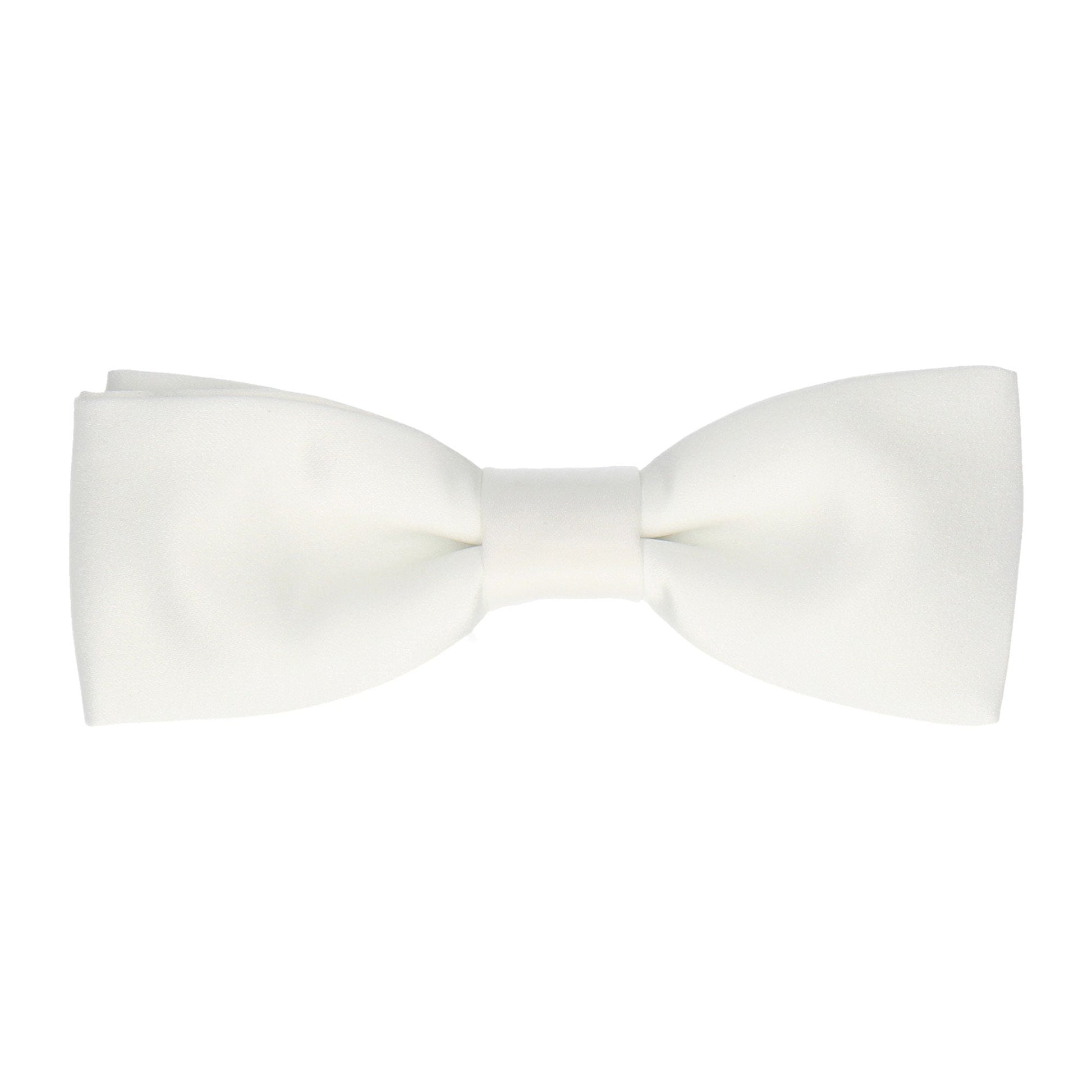 Solid Plain White Satin Bow Tie - Bow Tie with Free UK Delivery - Mrs Bow Tie