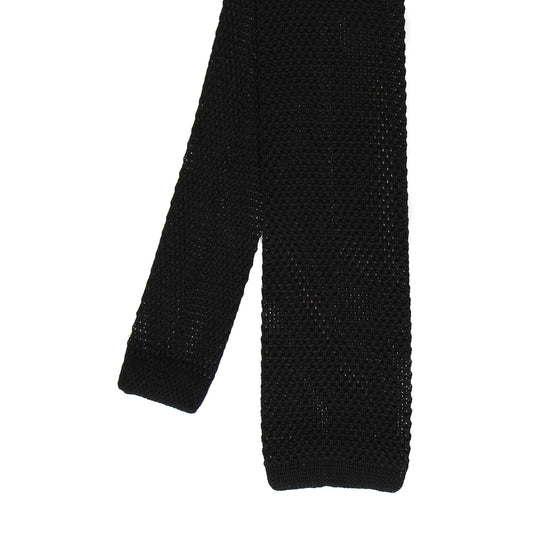 Knitted Tie in Black - Tie with Free UK Delivery - Mrs Bow Tie