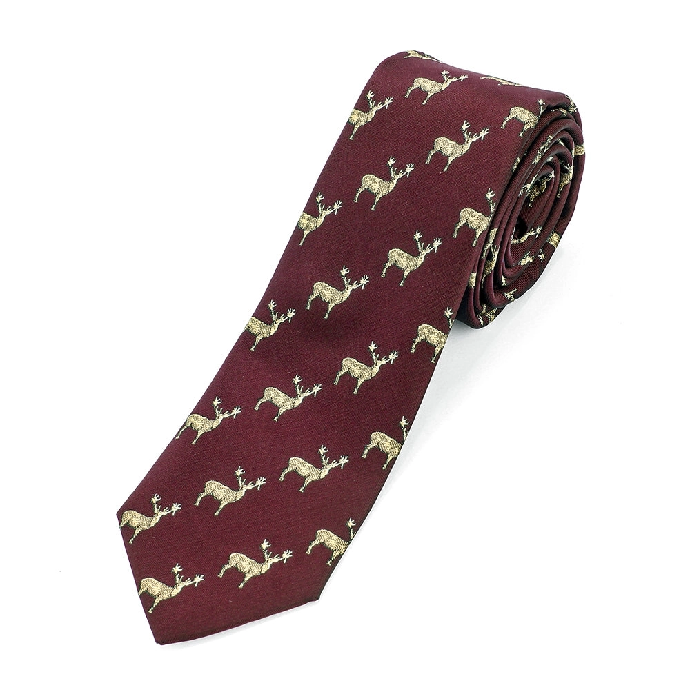 Dark Red Stags Tie