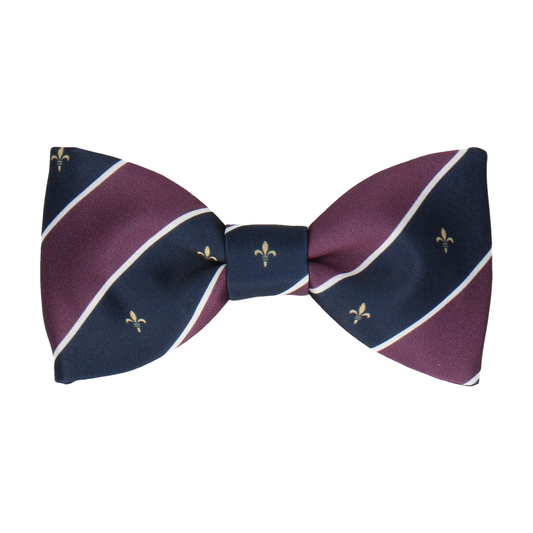 Striped Fleur de Lis Purple - Bow Tie with Free UK Delivery - Mrs Bow Tie