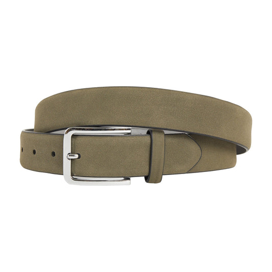 Textured Belt Moss Green Suede Feel