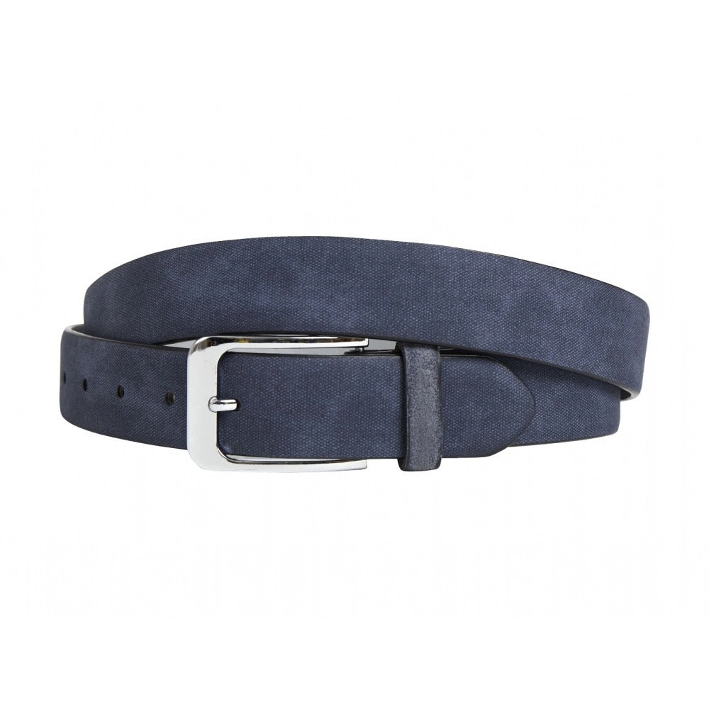 Textured Belt French Navy Jute Look