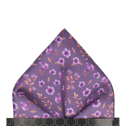 Blossom Ditsy Floral Purple Wedding Pocket Square - Pocket Square with Free UK Delivery - Mrs Bow Tie