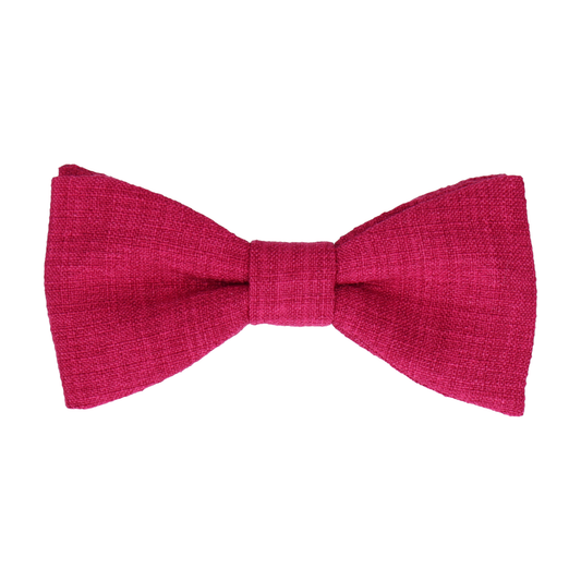 Summer Pink Textured Cotton Linen Bow Tie - Bow Tie with Free UK Delivery - Mrs Bow Tie