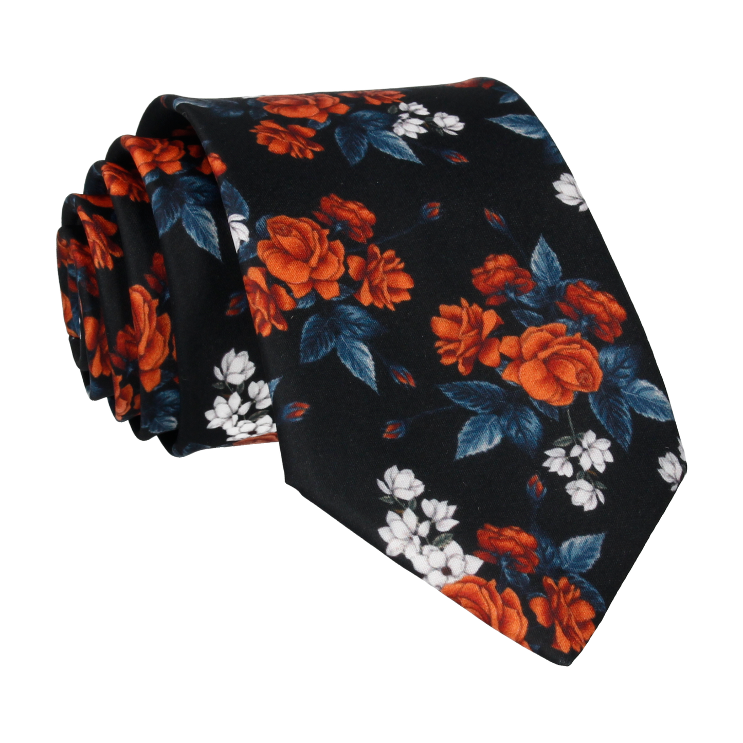 Osborne Roses in Black & Rust Orange Tie