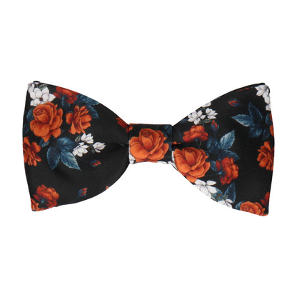 Osborne Roses in Black & Rust Orange Bow Tie