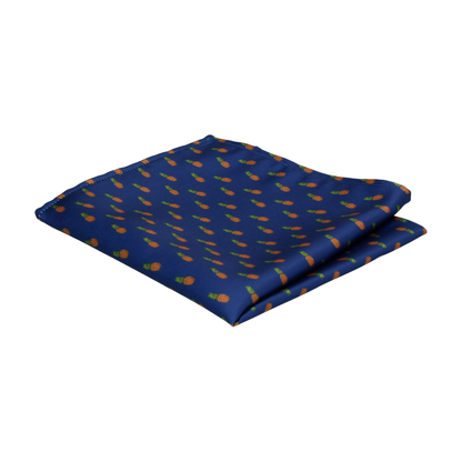 Pineapple Ananas Blue Pocket Square - Pocket Square with Free UK Delivery - Mrs Bow Tie