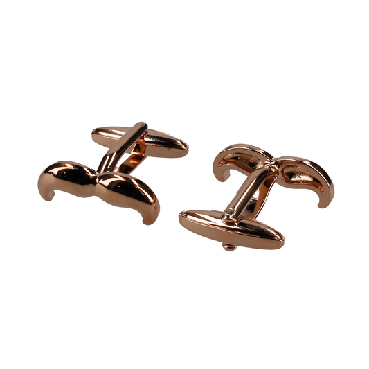 Rose Gold Moustache Cufflinks - Cufflinks with Free UK Delivery - Mrs Bow Tie