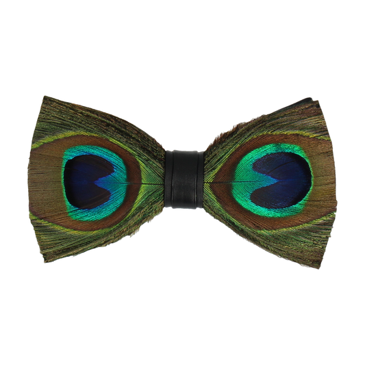 Peacock Feather Handmade Bow Tie