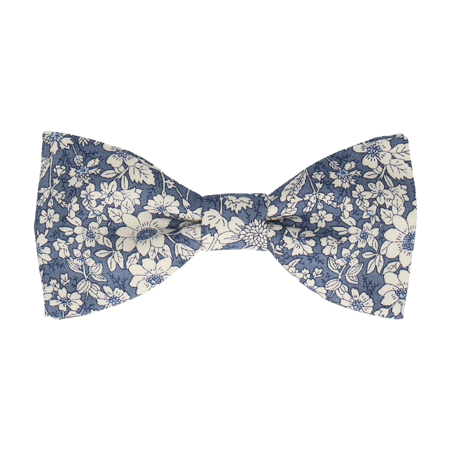 Copen Blue Floral Bow Tie