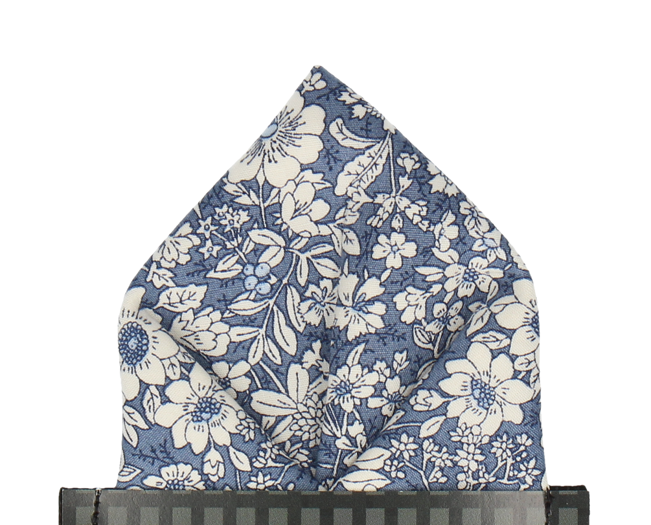 Copen Blue Floral Pocket Square