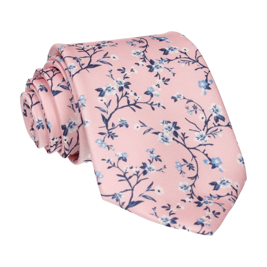 Pink Blossom Floral Tie