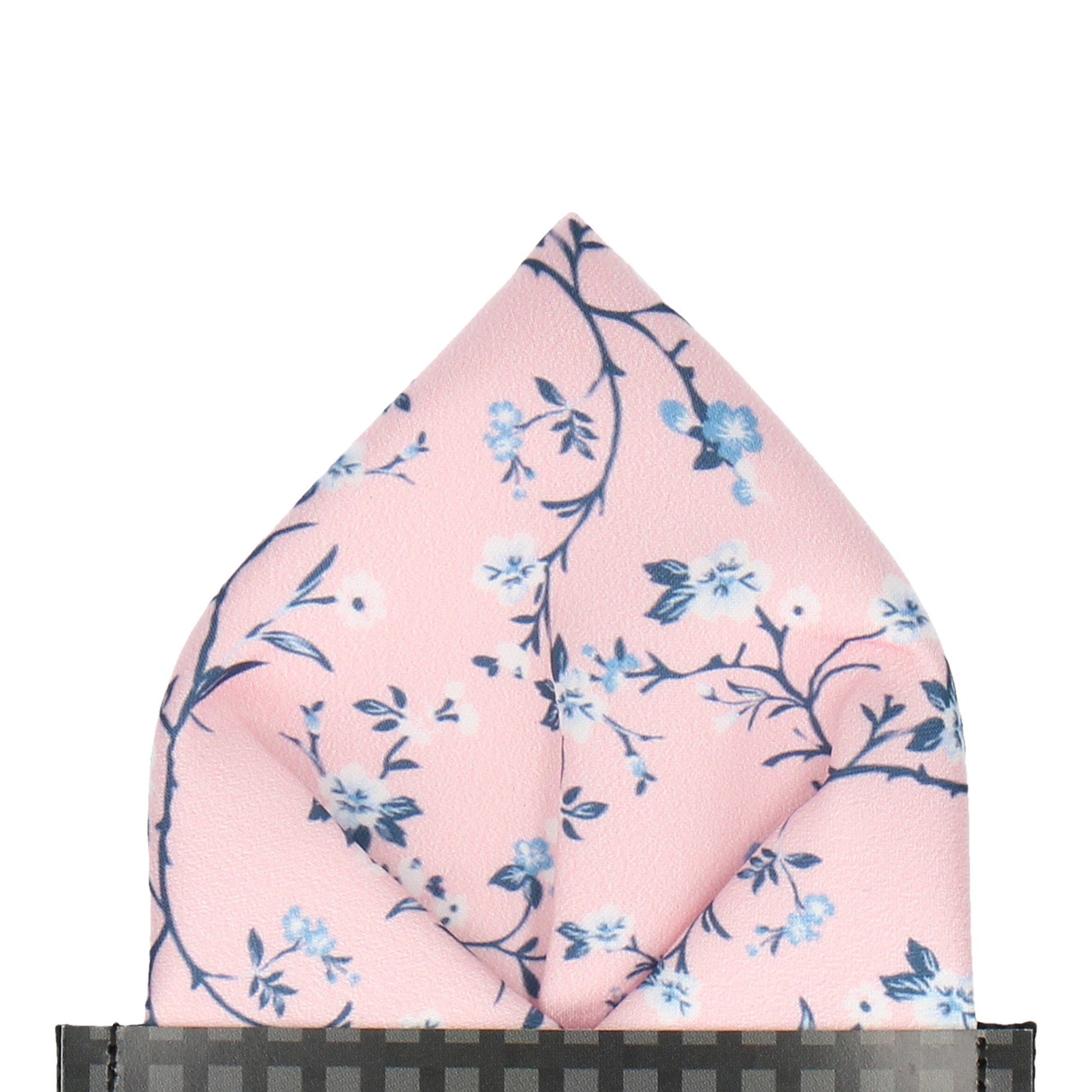 Pink Blossom Floral Pocket Square - Pocket Square with Free UK Delivery - Mrs Bow Tie