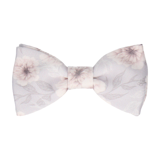 Platinum Grey Wedding Floral Bow Tie - Bow Tie with Free UK Delivery - Mrs Bow Tie