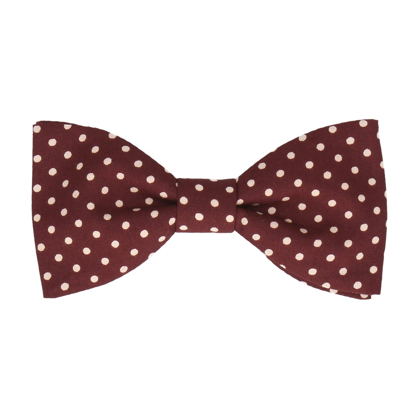 Burgundy Red Polka Dots Cotton Bow Tie - Bow Tie with Free UK Delivery - Mrs Bow Tie