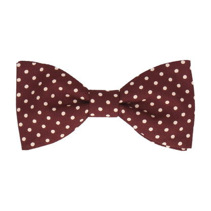 Burgundy Red Polka Dots Cotton Bow Tie - Bow Tie with Free UK Delivery - Mrs Bow Tie