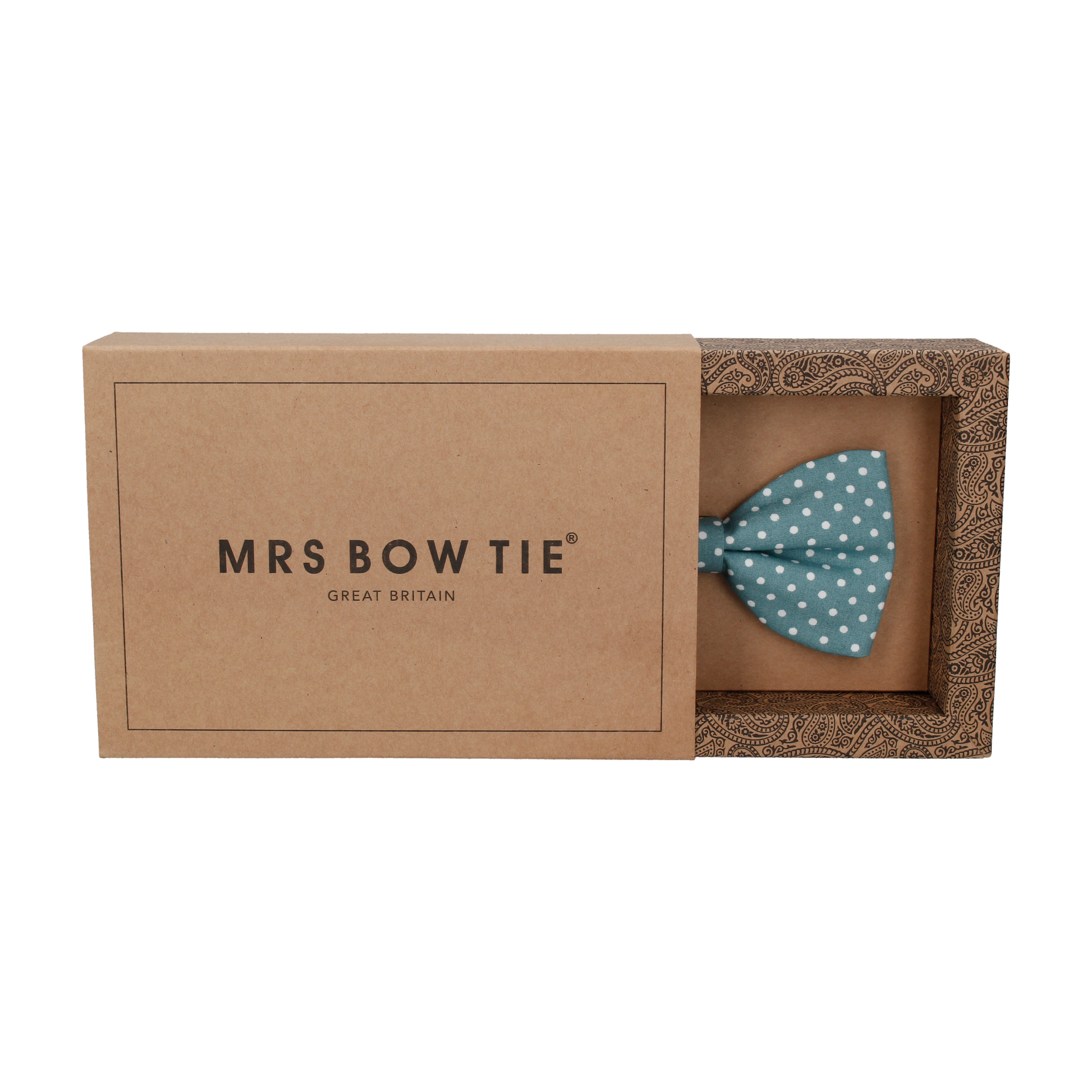 Sea Green Polka Dots Cotton Bow Tie - Bow Tie with Free UK Delivery - Mrs Bow Tie