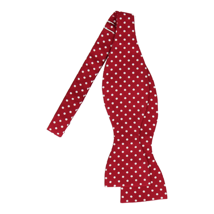 Cranberry Red Polka Dots Cotton Bow Tie - Bow Tie with Free UK Delivery - Mrs Bow Tie