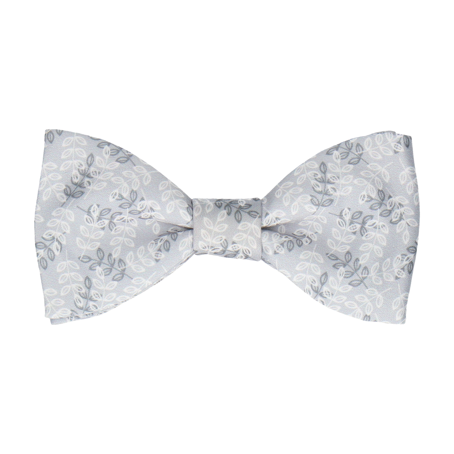 Leaf Print Platinum Grey Bow Tie - Bow Tie with Free UK Delivery - Mrs Bow Tie