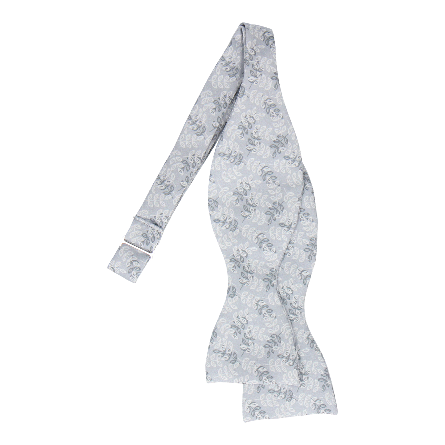 Leaf Print Platinum Grey Bow Tie - Bow Tie with Free UK Delivery - Mrs Bow Tie