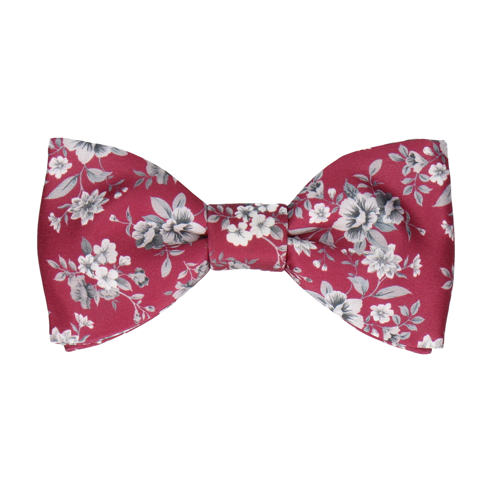 Bordeaux Red Floral Wedding Bow Tie - Bow Tie with Free UK Delivery - Mrs Bow Tie