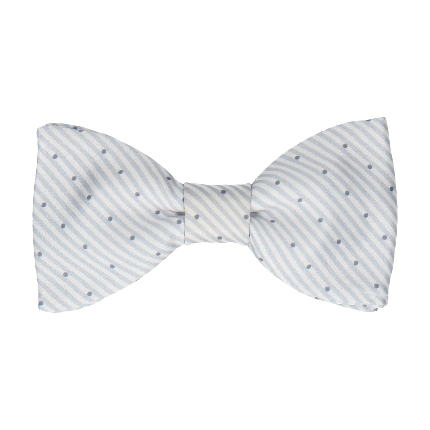 Light Grey Dot Nautical Stripe Bow Tie - Bow Tie with Free UK Delivery - Mrs Bow Tie