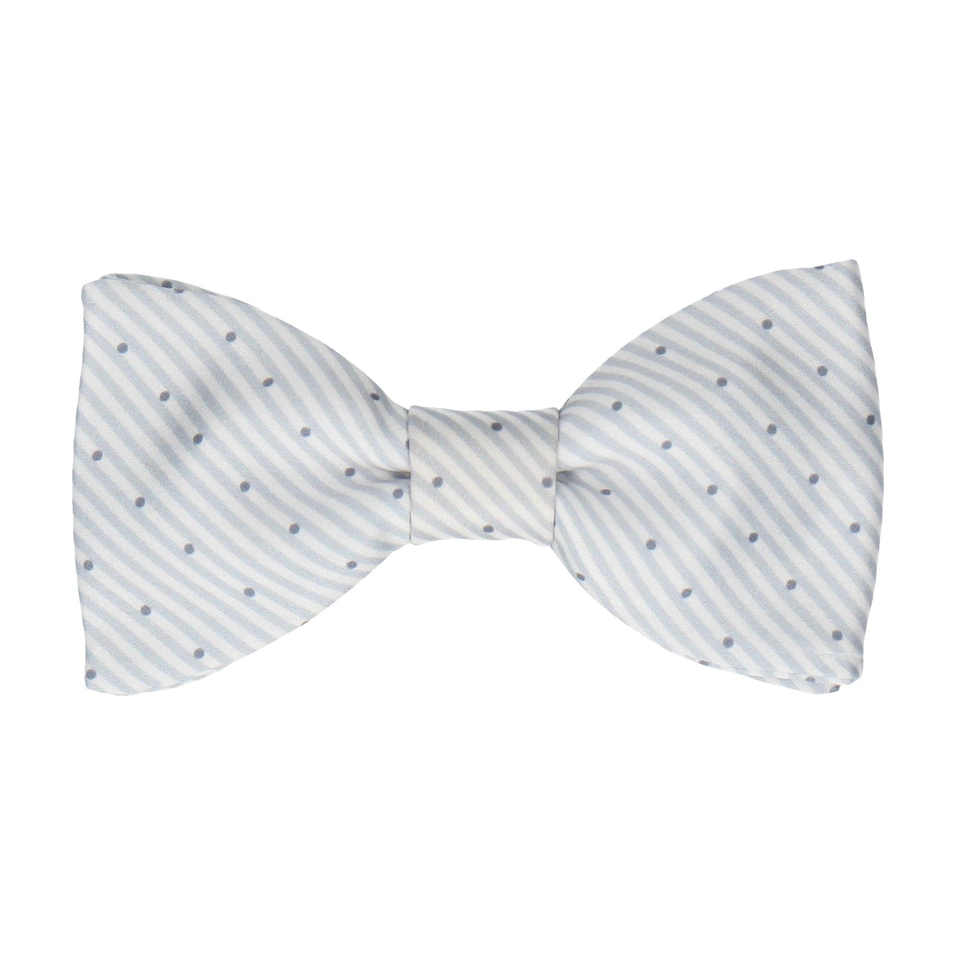 Light Grey Dot Nautical Stripe Bow Tie - Bow Tie with Free UK Delivery - Mrs Bow Tie