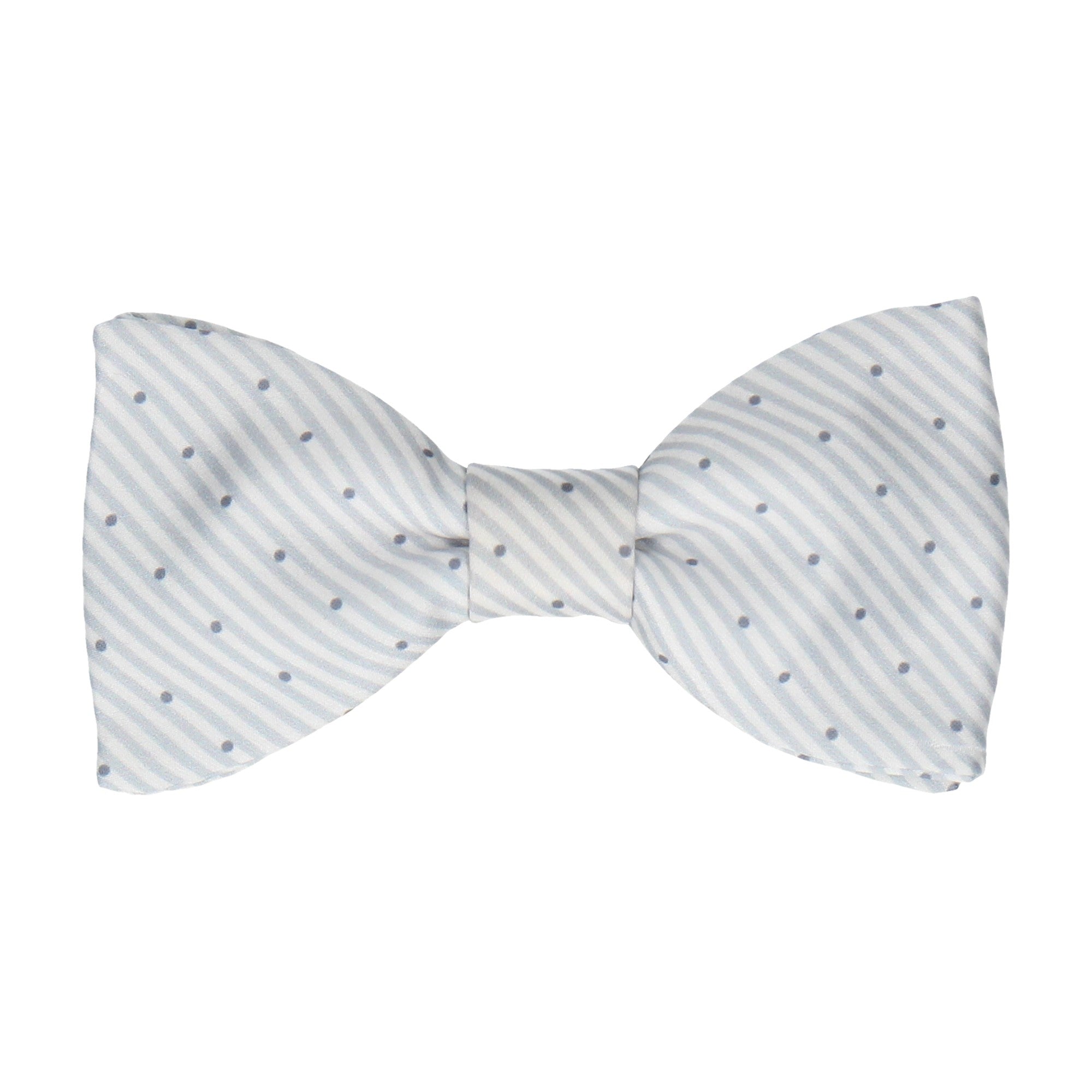 Light Grey Dot Nautical Stripe Bow Tie - Bow Tie with Free UK Delivery - Mrs Bow Tie