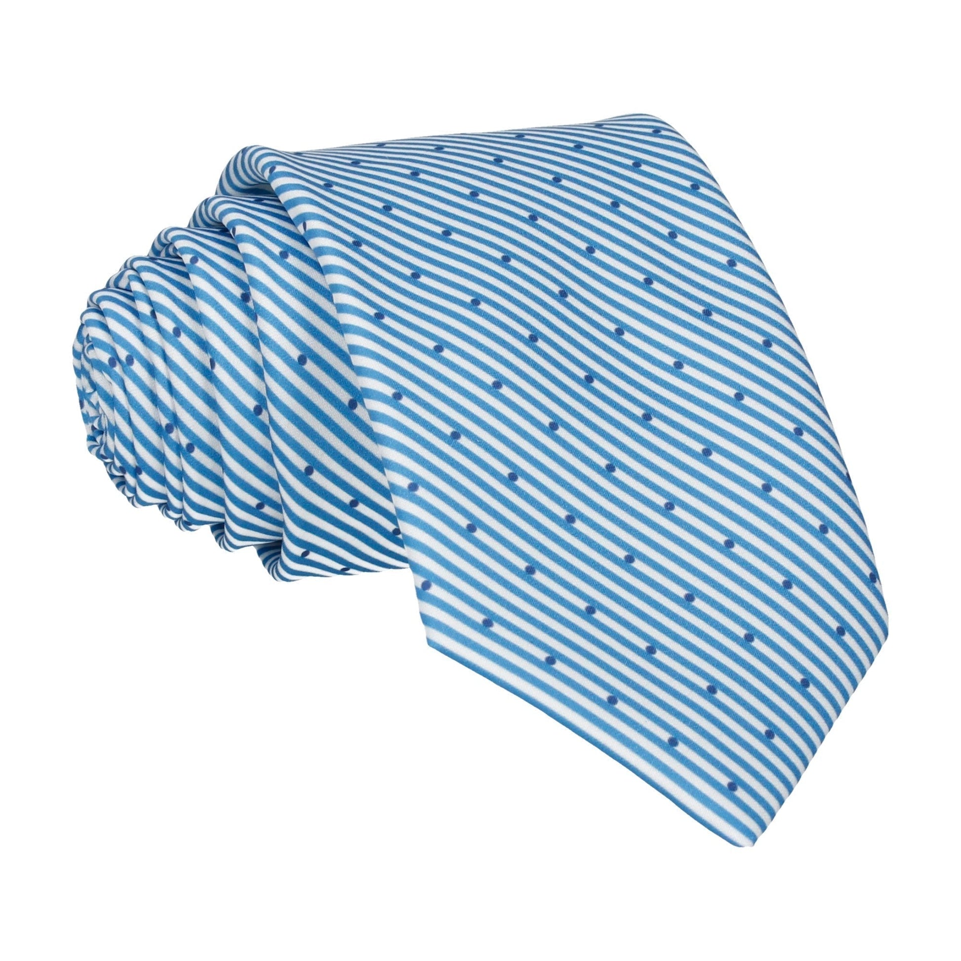 Dark Blue Dot Nautical Stripe Tie - Tie with Free UK Delivery - Mrs Bow Tie