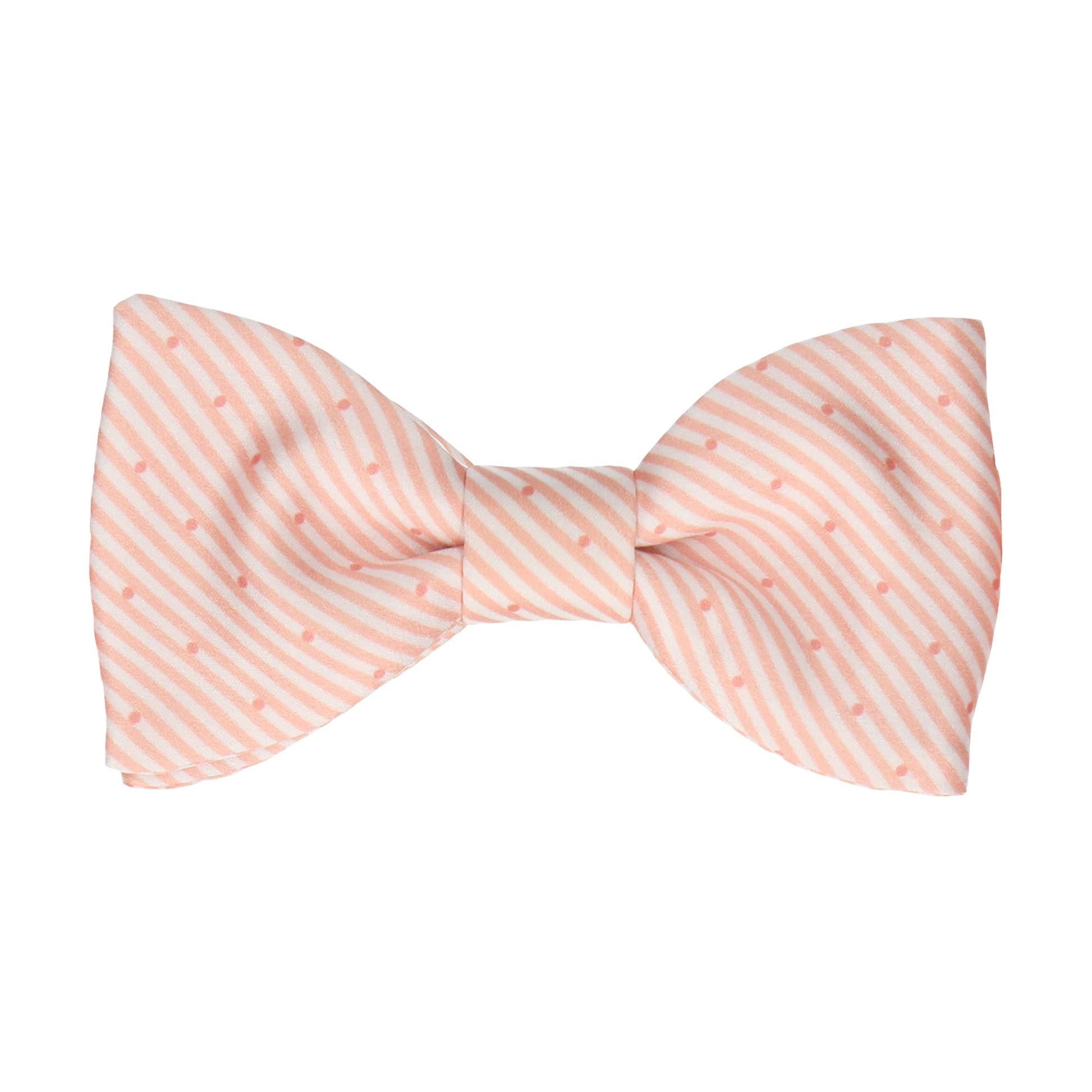 Peach Coral Dot Nautical Stripe Bow Tie - Bow Tie with Free UK Delivery - Mrs Bow Tie