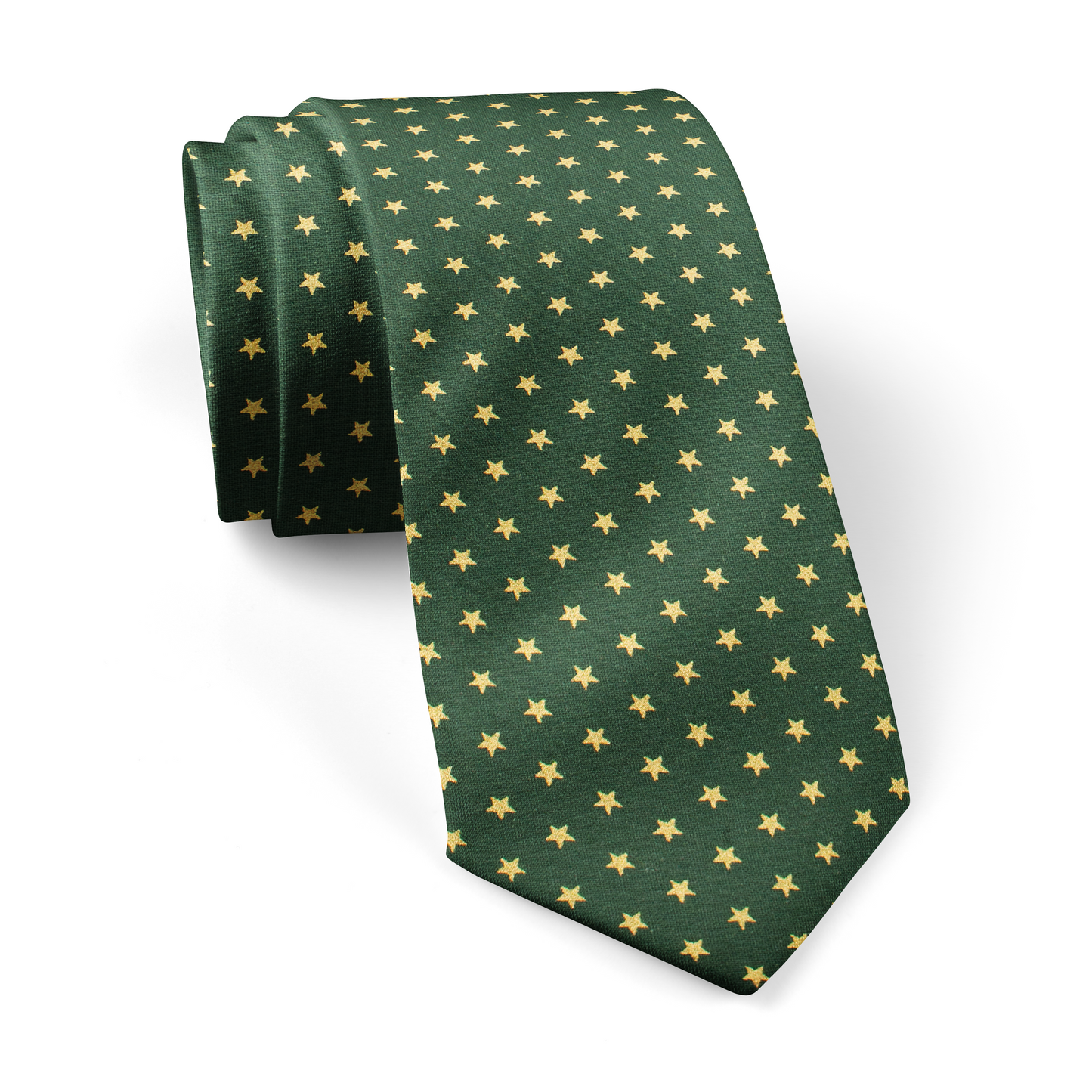 Gold Metallic Stars Bottle Green Tie