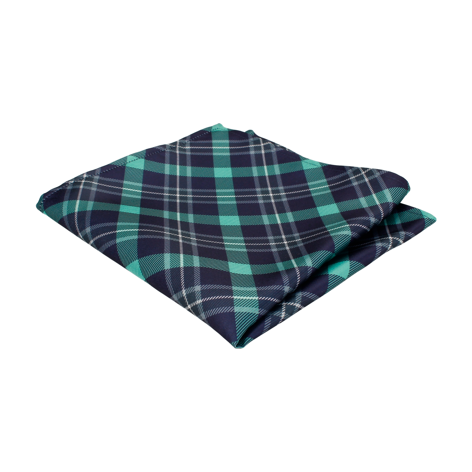 Green Modern Tartan Check Pocket Square - Pocket Square with Free UK Delivery - Mrs Bow Tie