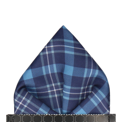 Blue Tartan Plaid Print Pocket Square - Pocket Square with Free UK Delivery - Mrs Bow Tie