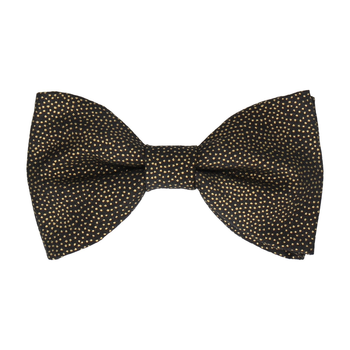 Gold Metallic Dots Black Bow Tie - Bow Tie with Free UK Delivery - Mrs Bow Tie