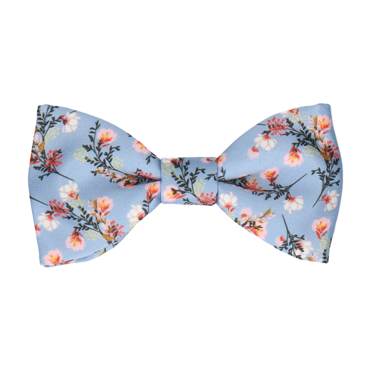 Emilia Floral Steel Blue Bow Tie