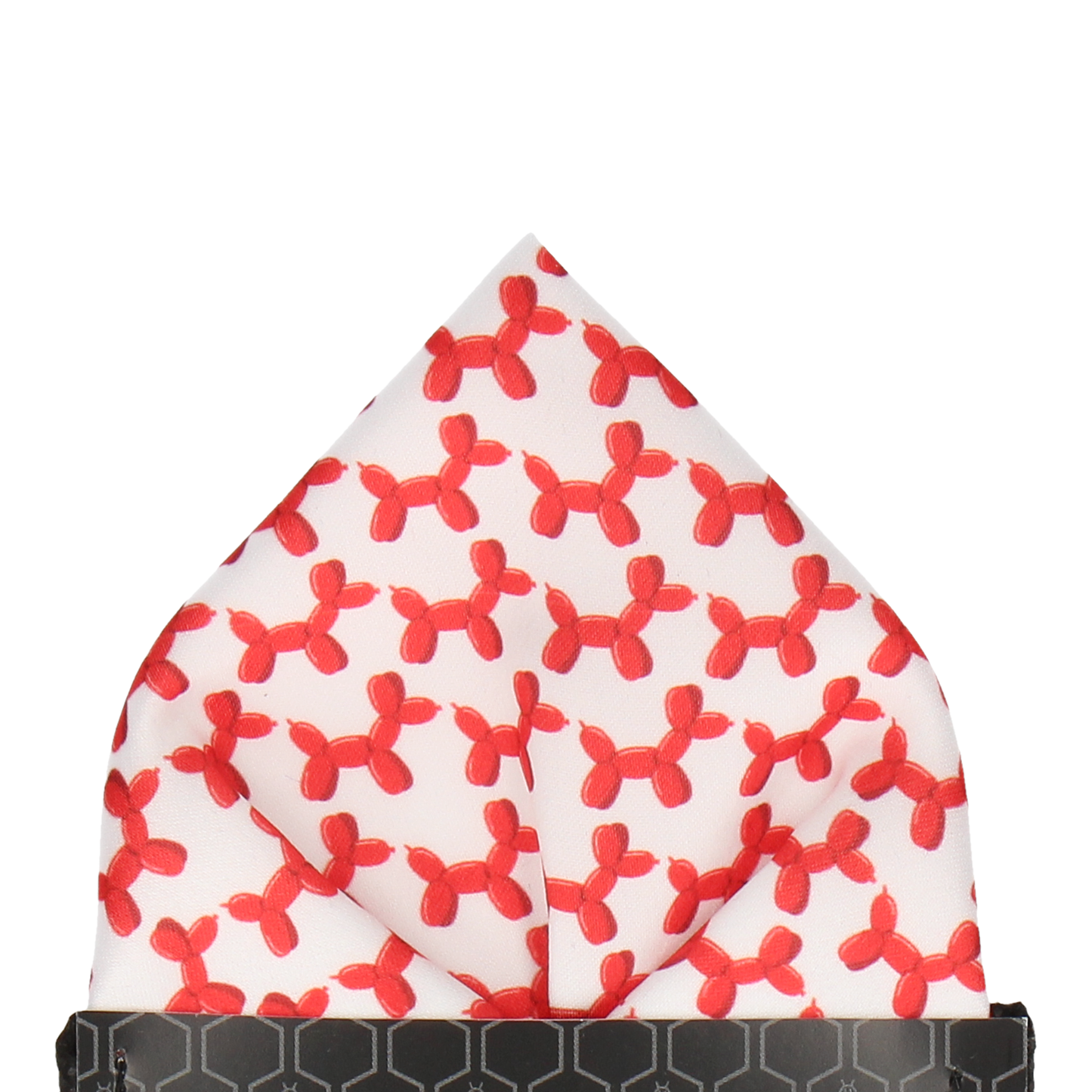 White & Red Balloon Dogs Pocket Square - Pocket Square with Free UK Delivery - Mrs Bow Tie