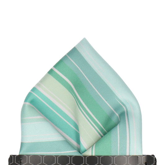 Light Green Rock Stripe Pocket Square - Pocket Square with Free UK Delivery - Mrs Bow Tie