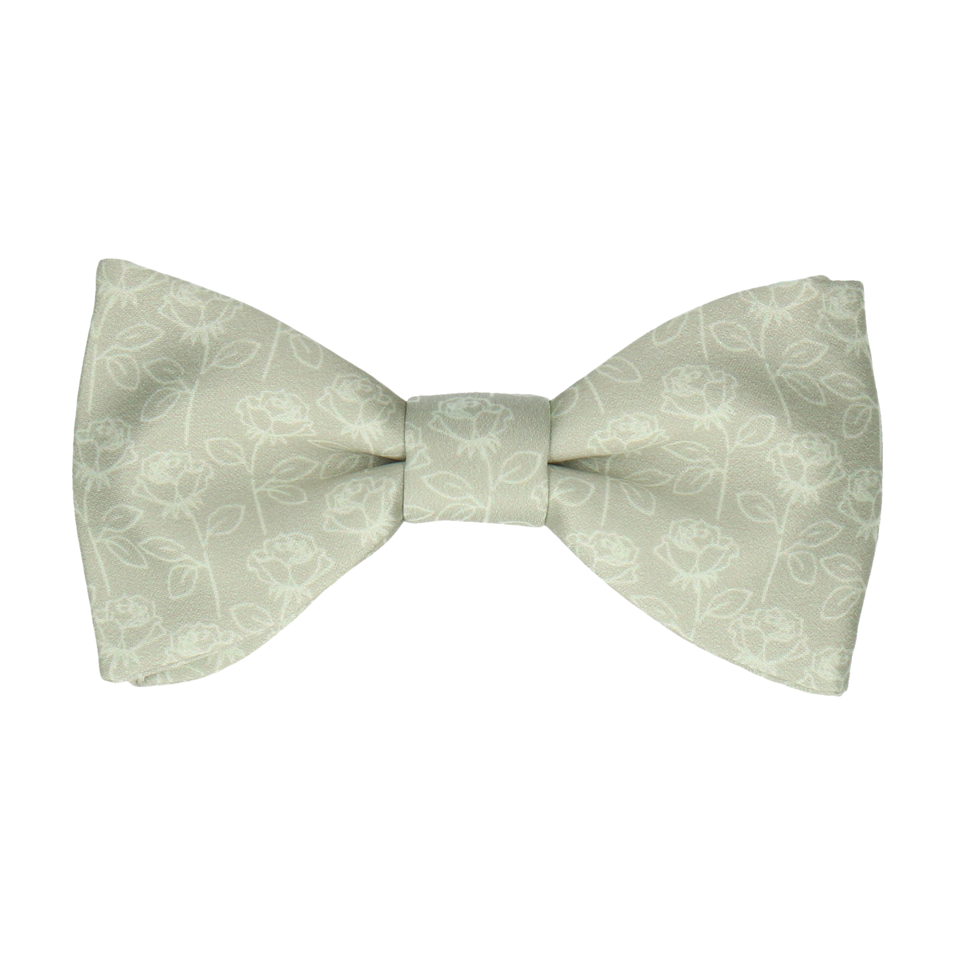 Sage Green Stencil Roses Wedding Bow Tie - Bow Tie with Free UK Delivery - Mrs Bow Tie